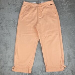 Caribbean Joe Capri Pants Size 8 Coral Sands 100% Cotton Flap Pockets‎